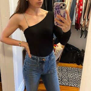 Express One Shoulder Top with Rhinestone Strap